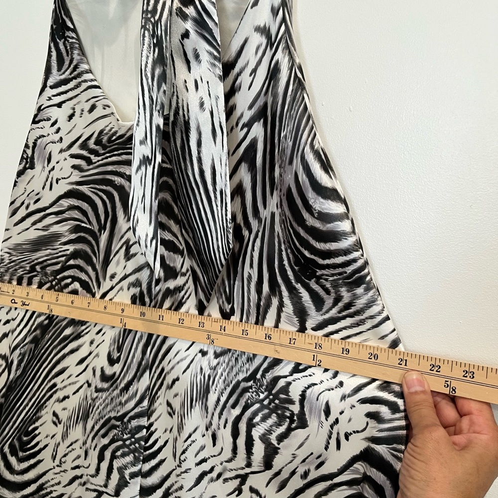 Silk Zebra Print Backless Dress - Picture 8 of 9